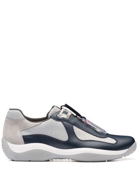 navy blue suede prada sneakers|prada america's cup blue.